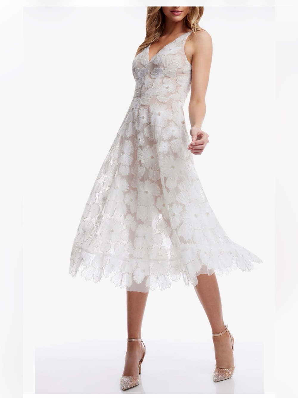 New Dress The Population Blair Beaded Midi Dress